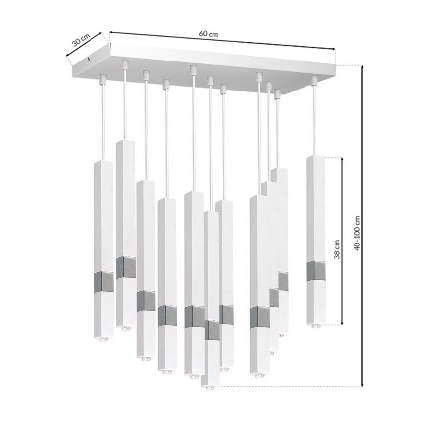 LED Lustr na lanku CASTRO 11xG9/7W/230V