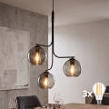 LED Lustr na lanku CESAR 3xE27/15W/230V černá/kouřová šedá