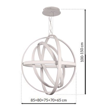 LED Lustr na lanku COPERNICUS 1xLED/260W/230V bílá