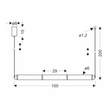 LED Lustr na lanku CORTE LED/25W/230V černá