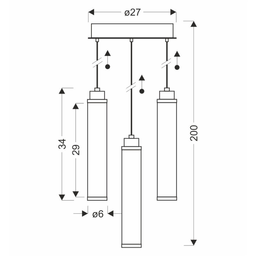 LED Lustr na lanku CORTE LED/25W/230V černá