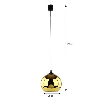 LED Lustr na lanku CUBUS pr. 25 cm 1xE27/15W/230V