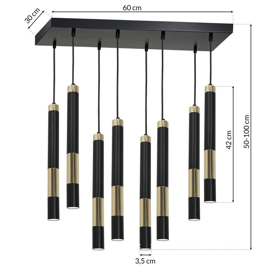 LED Lustr na lanku DALLAS 8xGU10/3W/230V