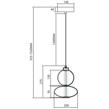 LED Lustr na lanku DAPHNE LED/12W/230V zlatá