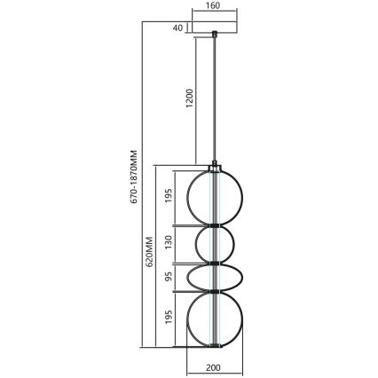 LED Lustr na lanku DAPHNE LED/36W/230V zlatá