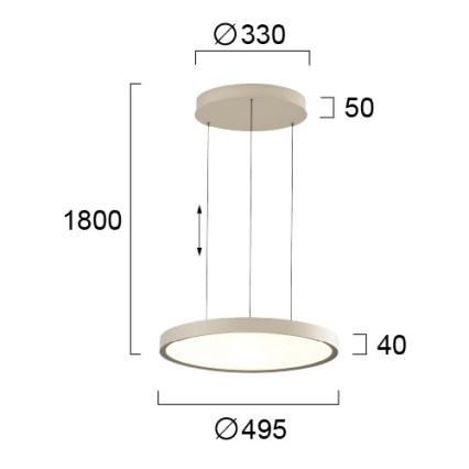 LED Lustr na lanku DENVER LED/76W/230V béžová