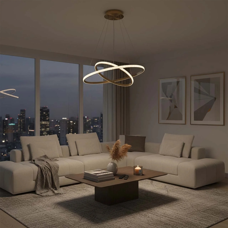 LED Lustr na lanku DIANA LED/44W/230V 4000K pr. 59 cm zlatá