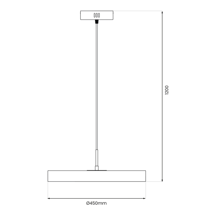 LED Lustr na lanku DISC LED/38W/230V pr. 45 cm černá