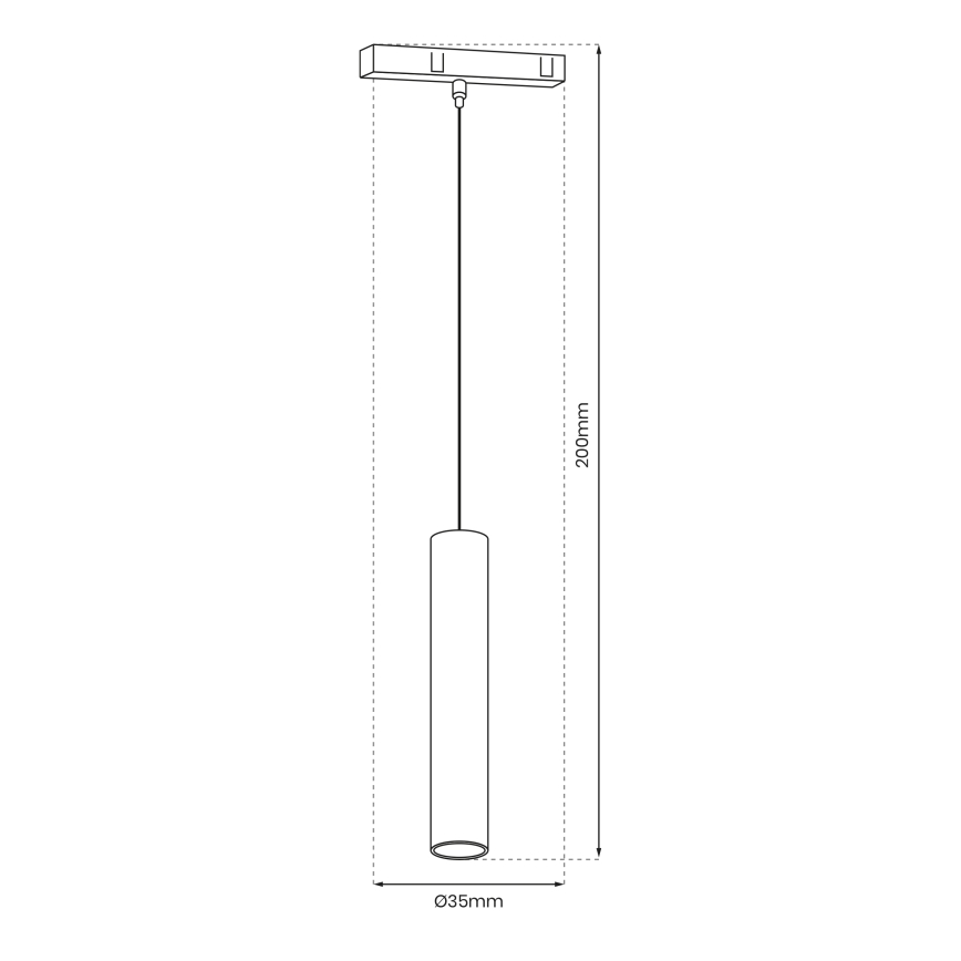 LED Lustr na lanku do lištového systému MAGNETIC TRACK LED/7W/48V
