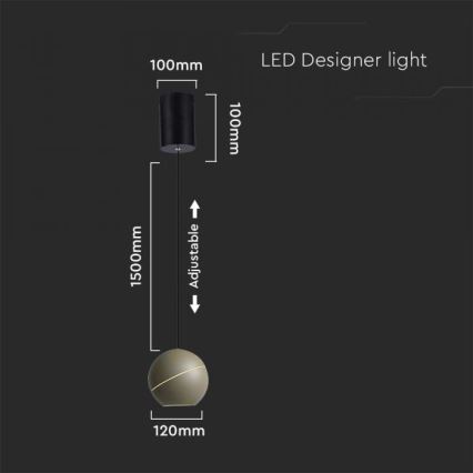 LED Lustr na lanku dotykový LED/8,5W/230V 3000K šedá