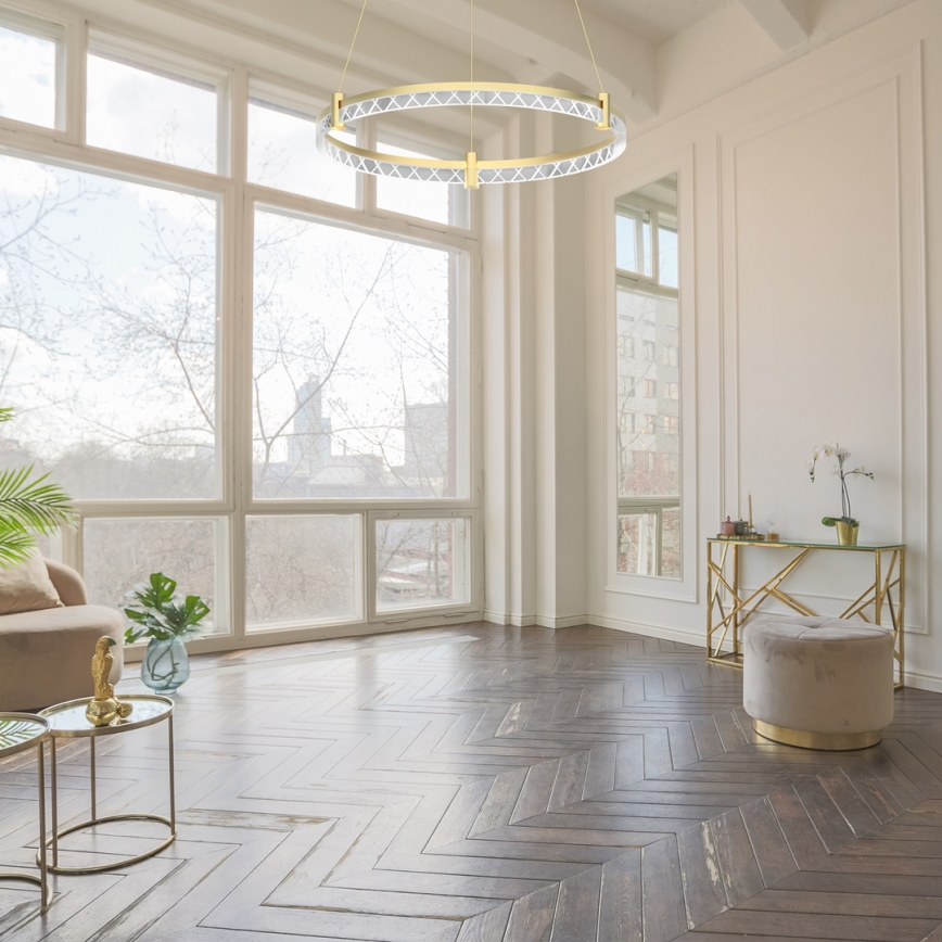 LED Lustr na lanku ELEGANCE LED/36W/230V pr. 60 cm zlatá