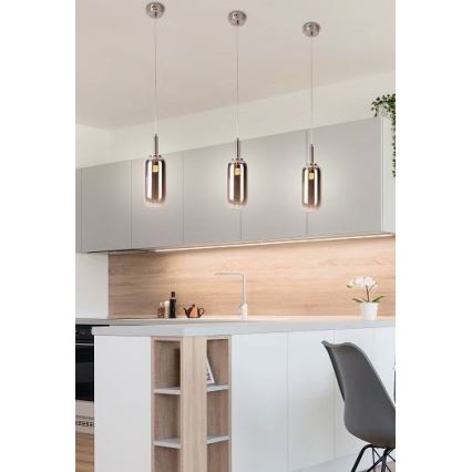 LED Lustr na lanku FIUGGI LED/6W/230V šedá