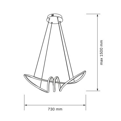 LED Lustr na lanku FLAVIA LED/44W/230V černá