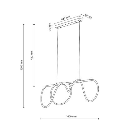 LED Lustr na lanku FLEXI LED/45W/230V 4000K černá