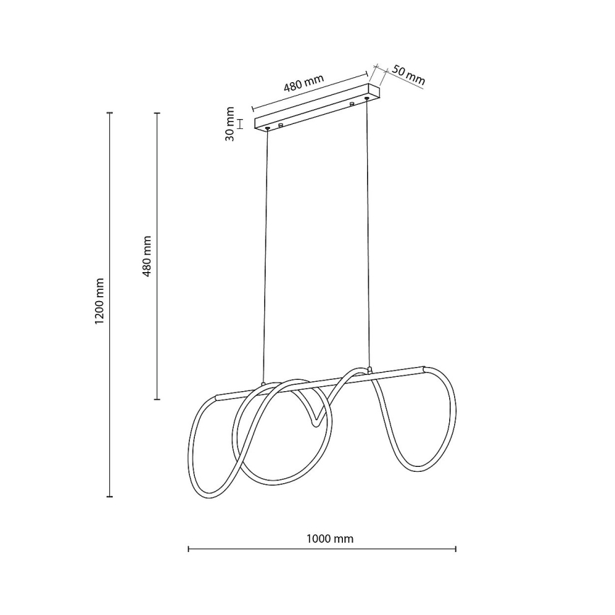 LED Lustr na lanku FLEXI LED/45W/230V 4000K černá
