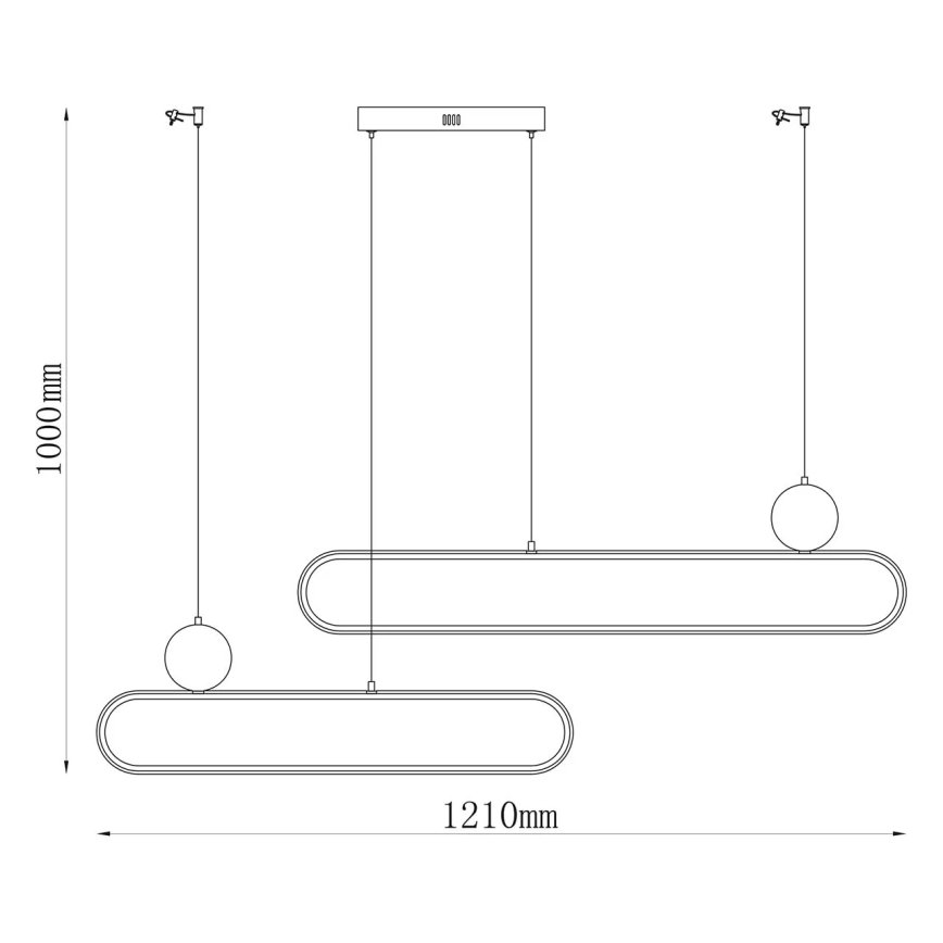 LED Lustr na lanku FLORENTYNA LED/48W/230V 4000K černá/béžová