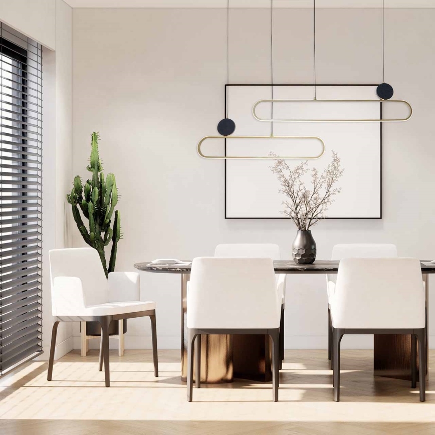 LED Lustr na lanku FLORENTYNA LED/48W/230V 4000K zlatá/černá