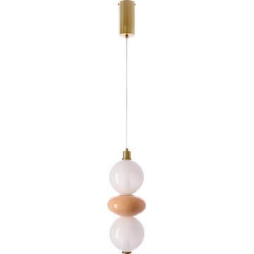 LED Lustr na lanku FLORES LED/12W/230V zlatá/oranžová