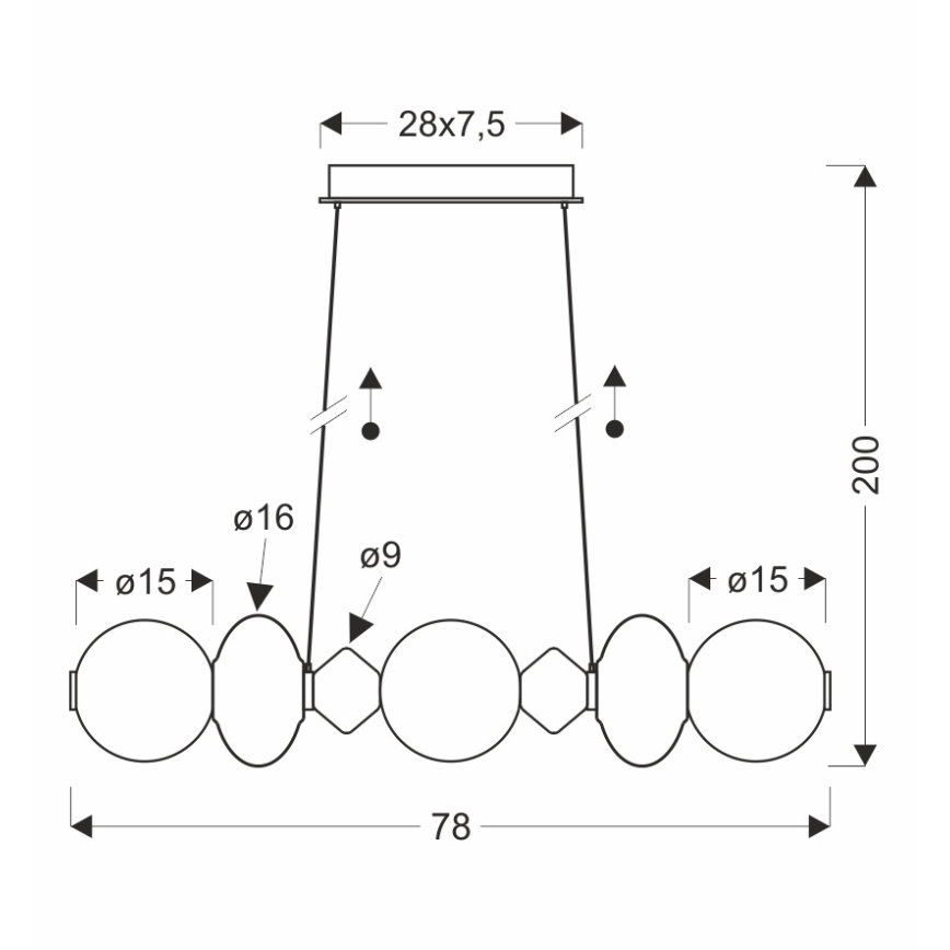 LED Lustr na lanku FLORES LED/20W/230V zlatá/oranžová/hnědá
