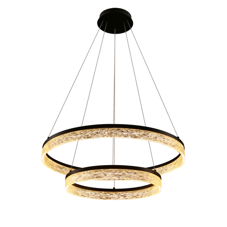 LED Lustr na lanku FROZI LED/38W/230V pr. 60 cm černá