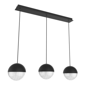 LED Lustr na lanku FURNI 3xLED/5W/230V černá