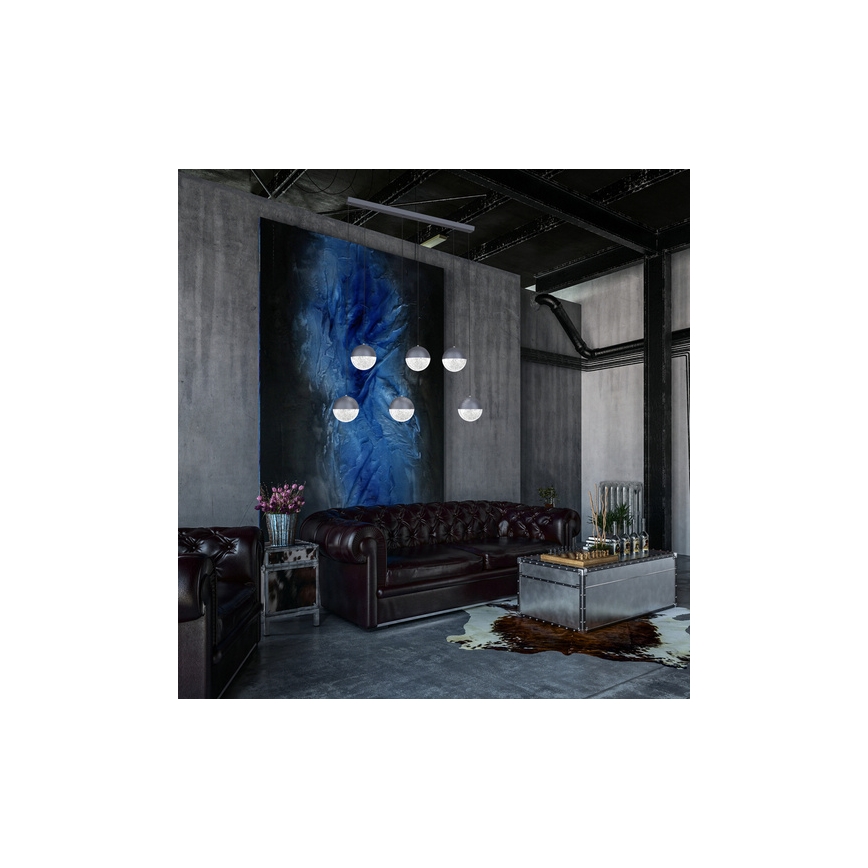 LED Lustr na lanku FURNI 6xLED/5W/230V