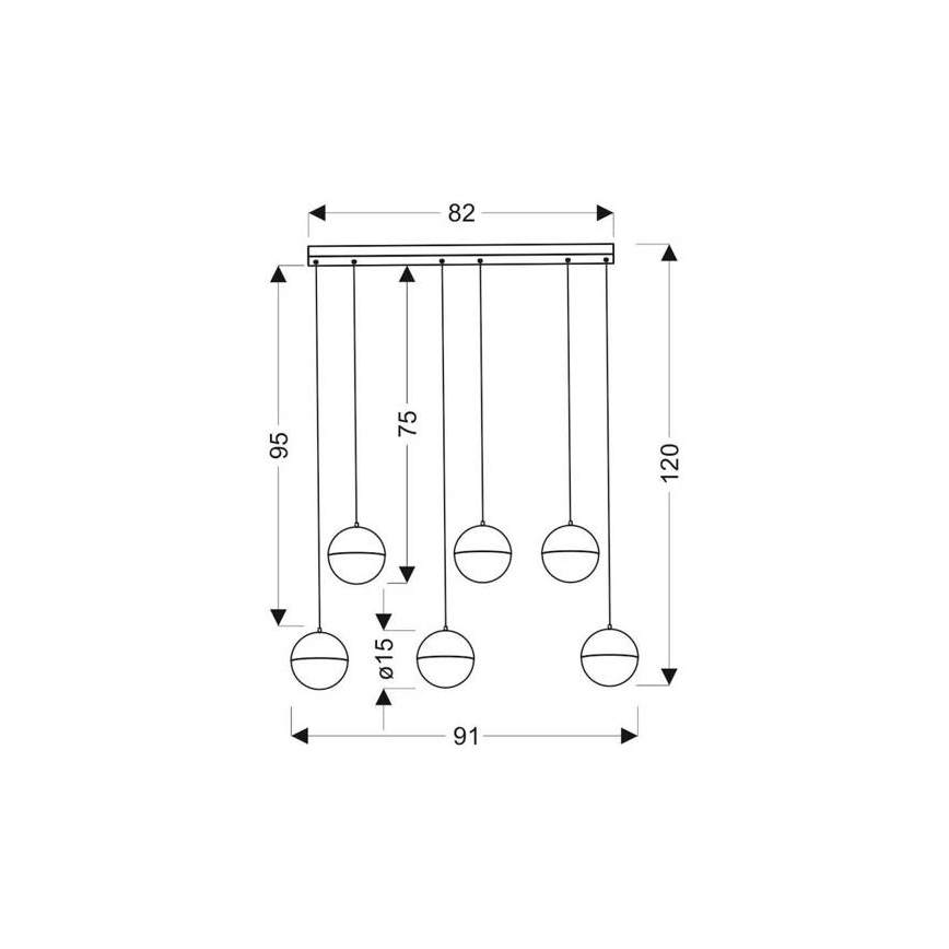 LED Lustr na lanku FURNI 6xLED/5W/230V