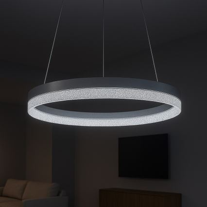 LED Lustr na lanku GALA LED/25W/230V pr. 50 cm stříbrná