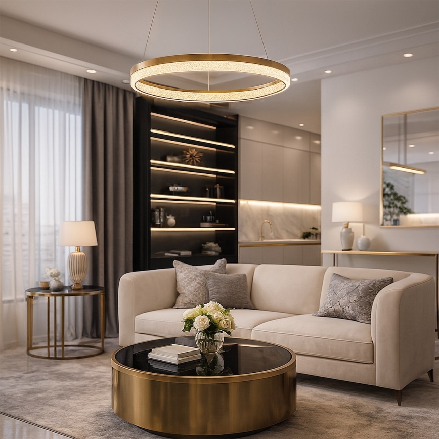 LED Lustr na lanku GALA LED/25W/230V pr. 50 cm zlatá