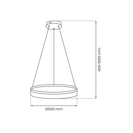LED Lustr na lanku GALA LED/25W/230V pr. 50 cm zlatá