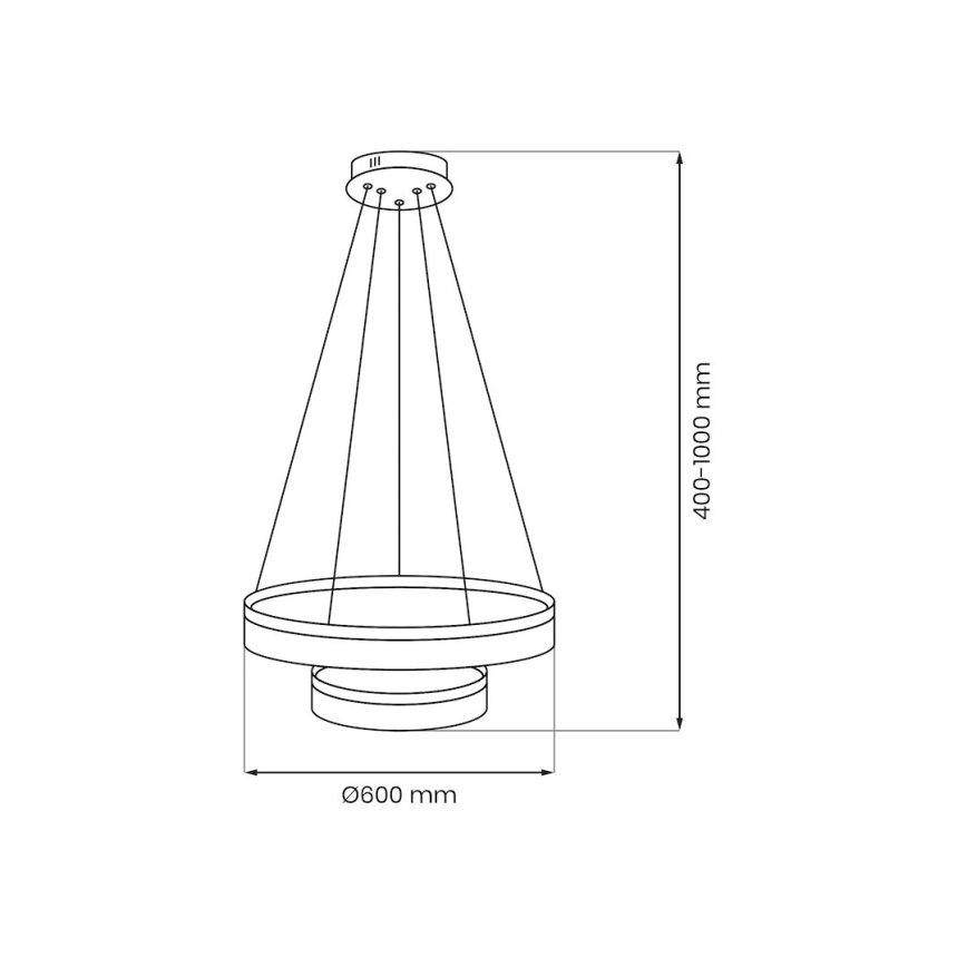LED Lustr na lanku GALA LED/54W/230V pr. 60 cm stříbrná