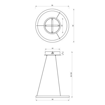 LED Lustr na lanku GALAXIA LED/26W/230V černá