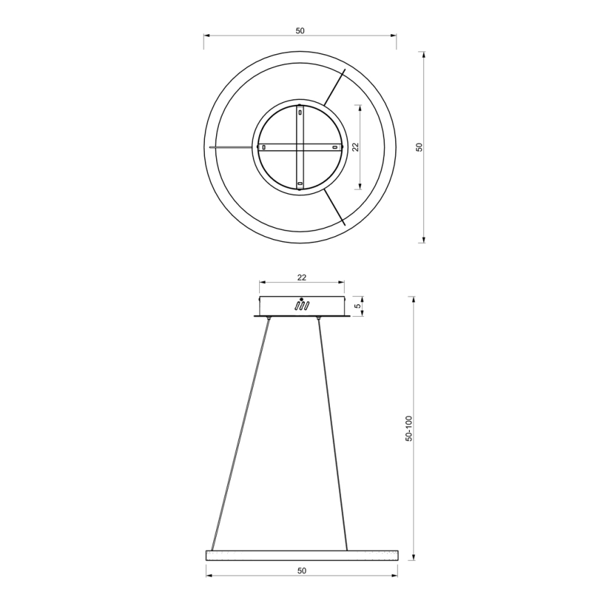 LED Lustr na lanku GALAXIA LED/26W/230V černá