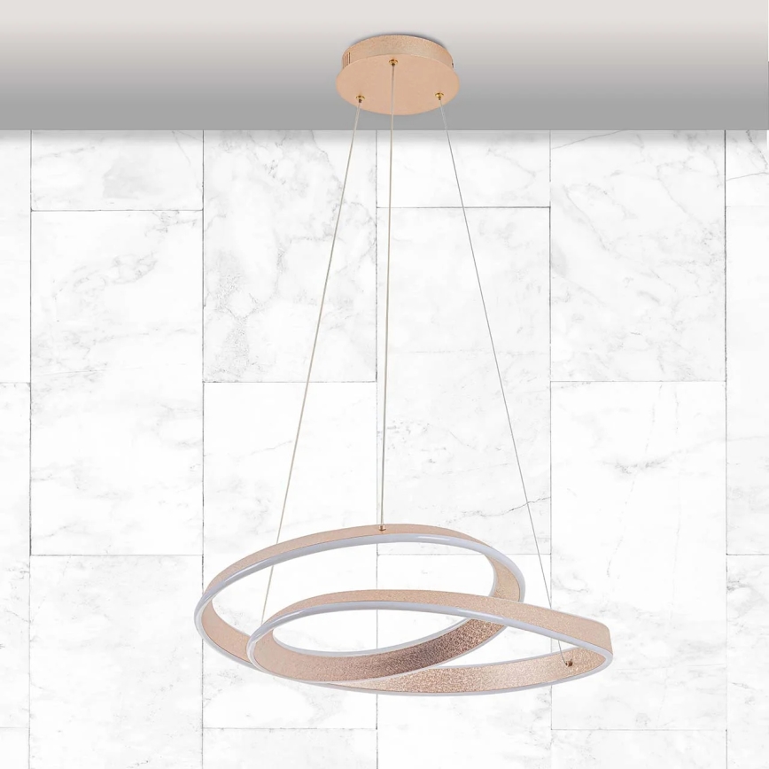 LED Lustr na lanku GLOW LED/75W/230V 4000K pr. 60 cm zlatá