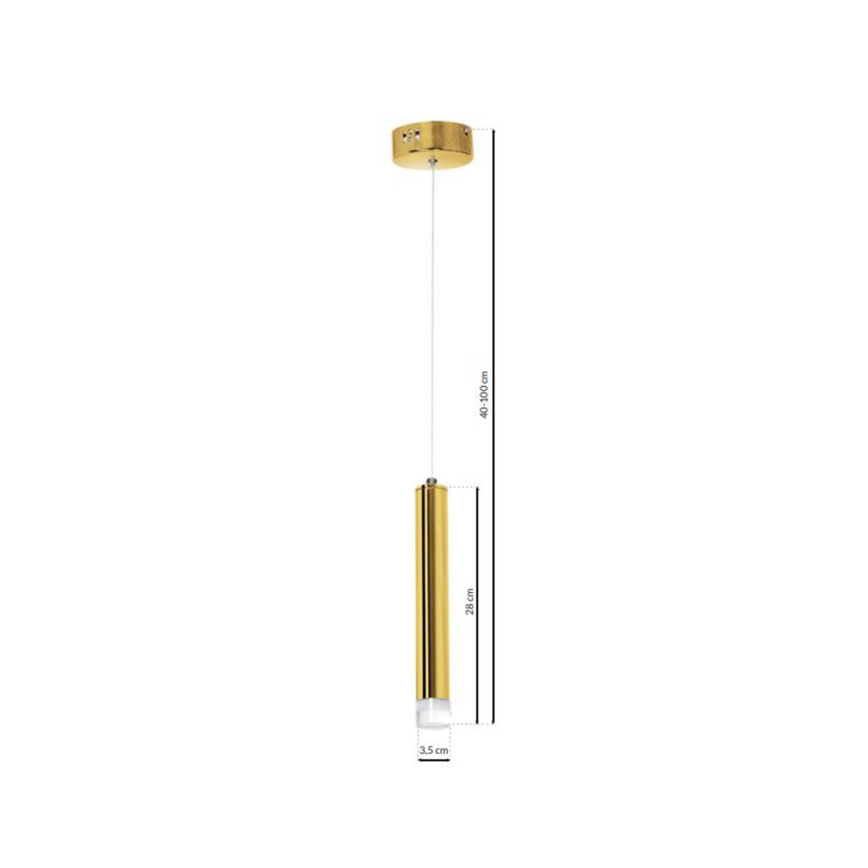 LED Lustr na lanku GOLDIE 1xLED/5W/230V zlatá