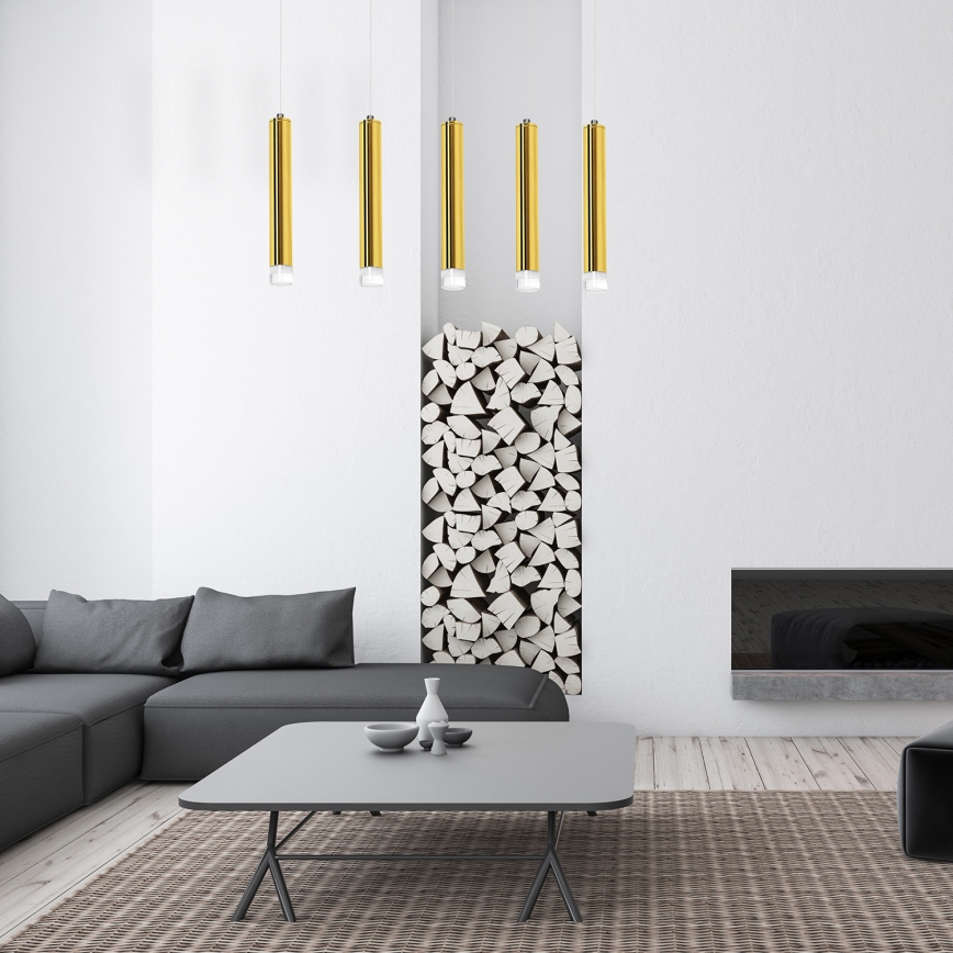 LED Lustr na lanku GOLDIE 5xLED/25W/230V zlatá