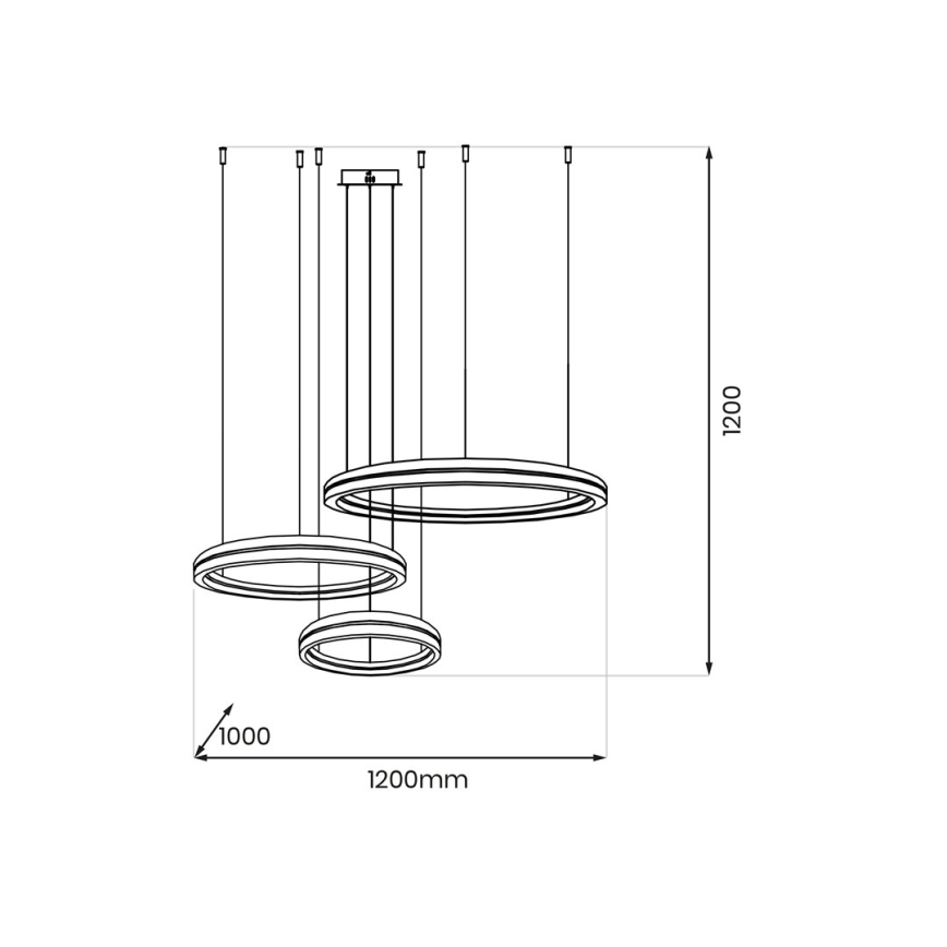 LED Lustr na lanku GRAVITY LED/108W/230V černá