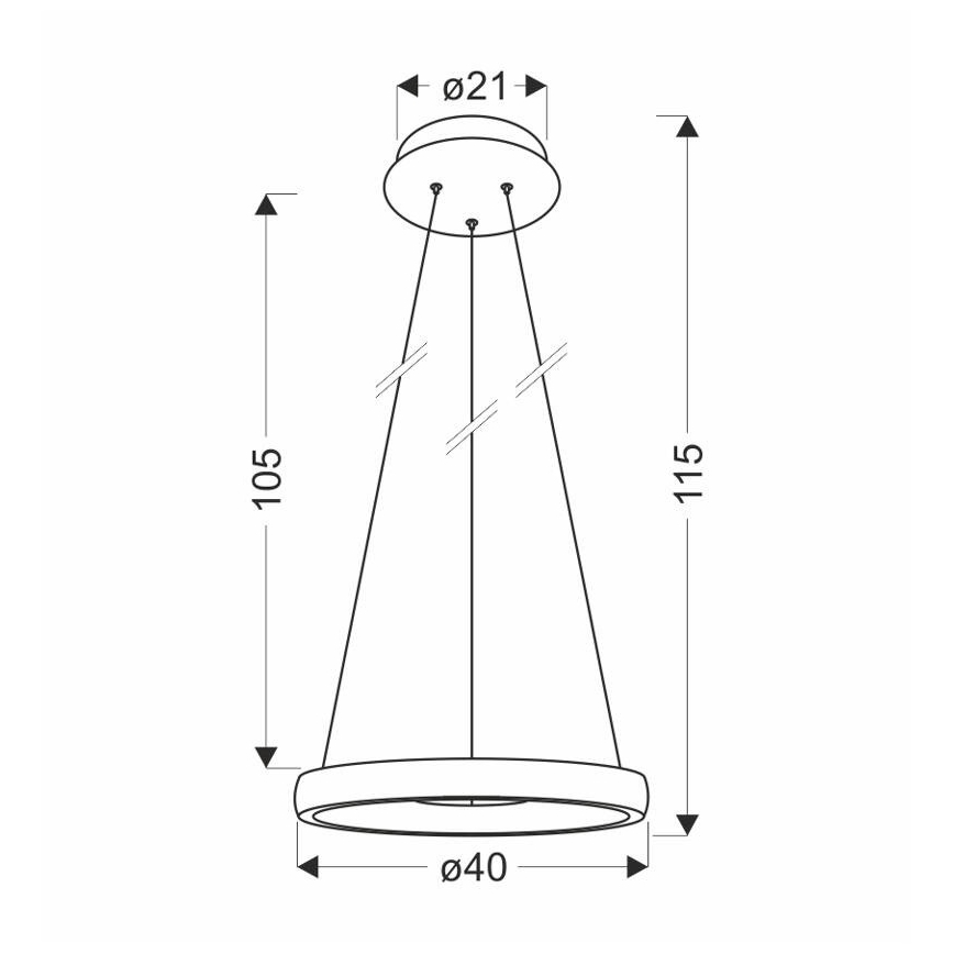 LED Lustr na lanku HASHIM LED/22W/230V pr. 40 cm měděná