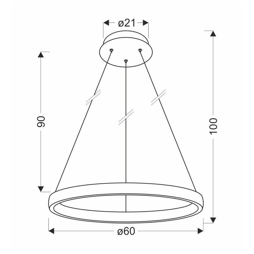 LED Lustr na lanku HASHIM LED/34W/230V pr. 60 cm měděná