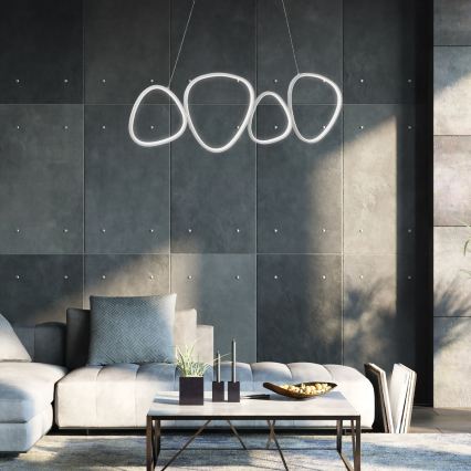 LED Lustr na lanku HELIX LED/50W/230V stříbrná
