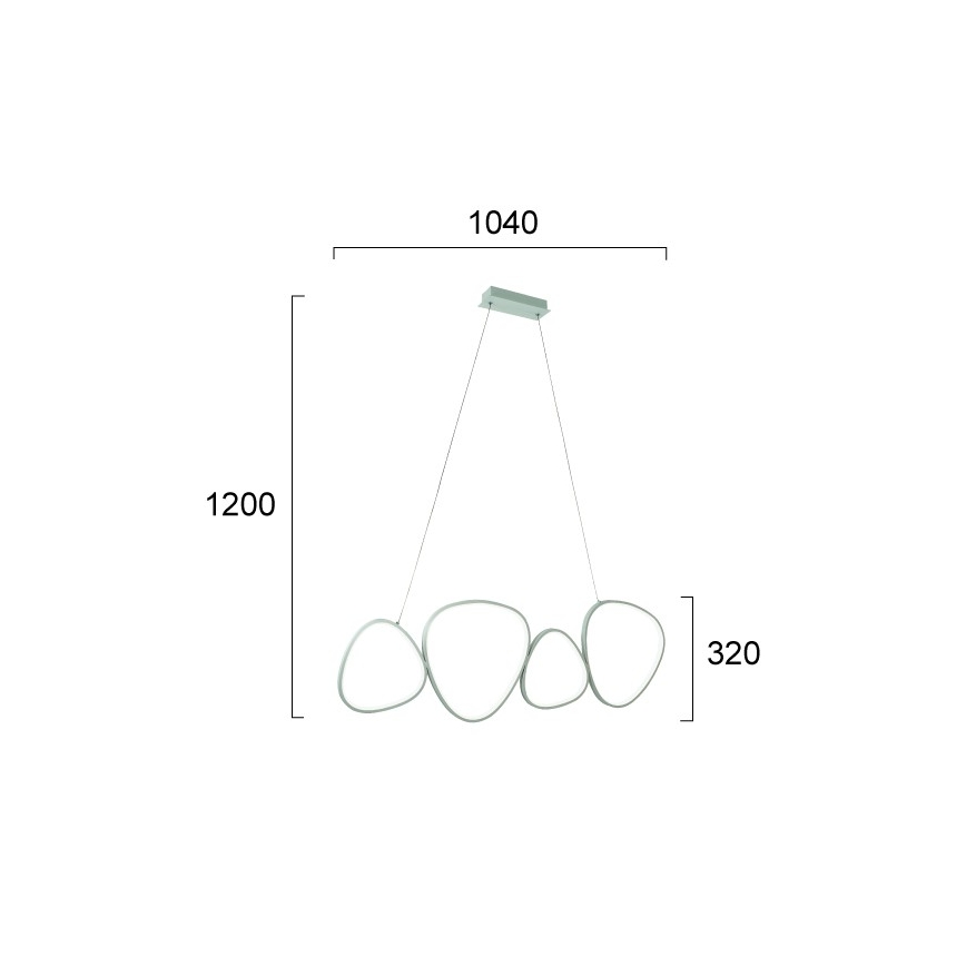 LED Lustr na lanku HELIX LED/50W/230V stříbrná