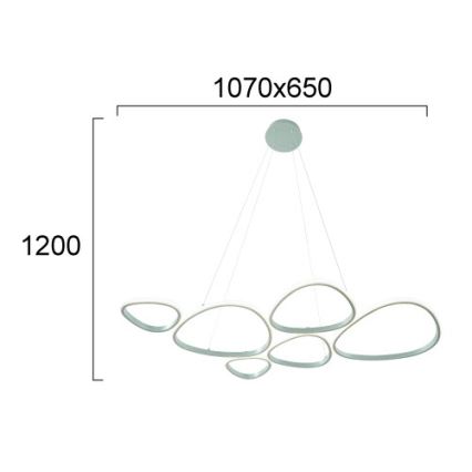 LED Lustr na lanku HELIX LED/61W/230V stříbrná