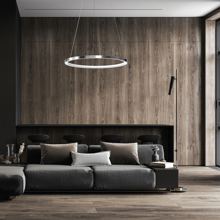 LED Lustr na lanku HOOP LED/27W/230V pr. 50 cm 4000K lesklý chrom