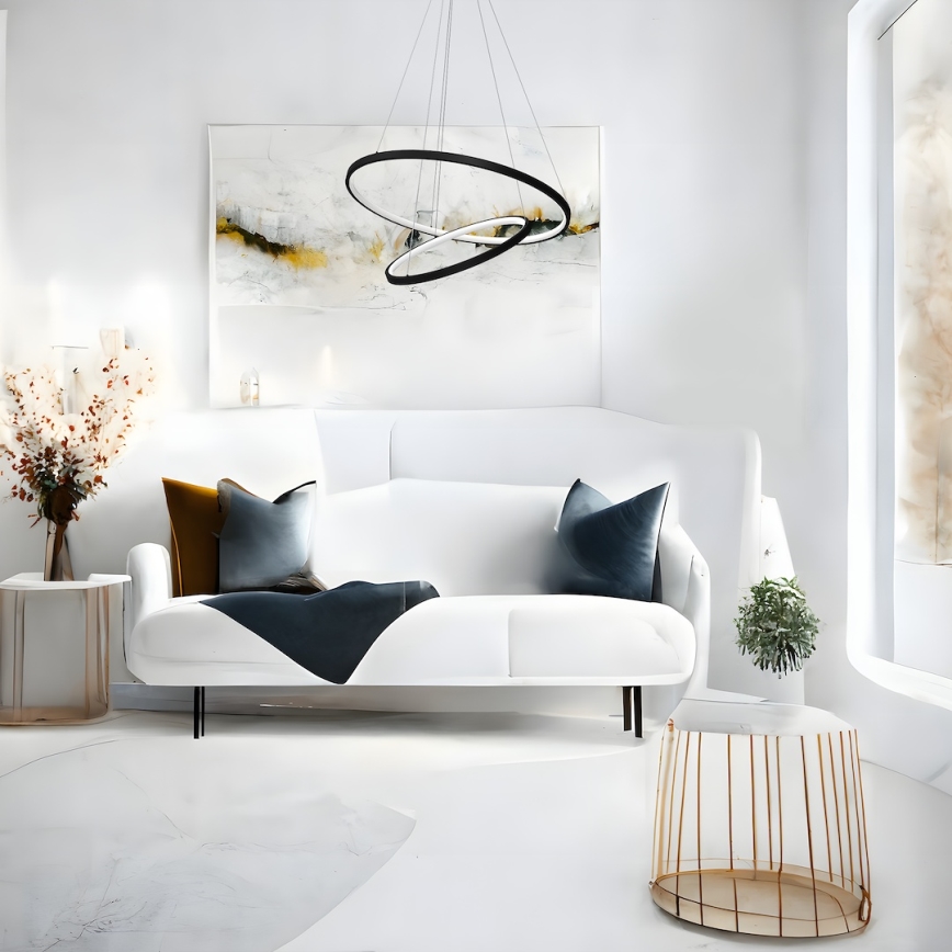 LED Lustr na lanku HOOP LED/51W/230V pr. 60 cm 4000K černá
