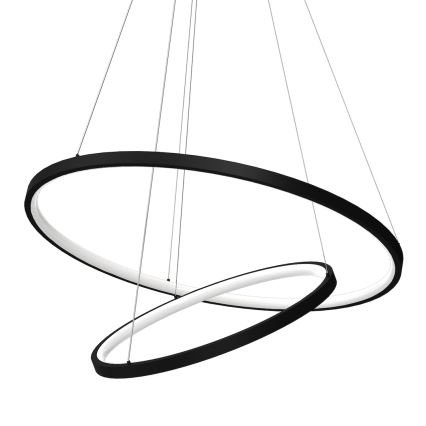 LED Lustr na lanku HOOP LED/51W/230V pr. 60 cm 4000K černá