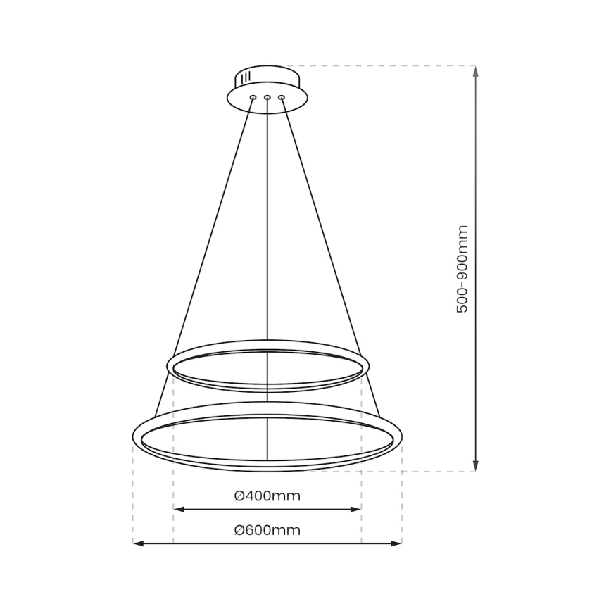 LED Lustr na lanku HOOP LED/51W/230V pr. 60 cm 4000K černá