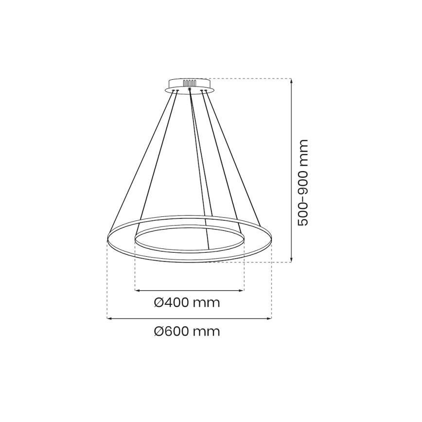 LED Lustr na lanku HOOP LED/51W/230V pr. 60 cm 4000K zlatá