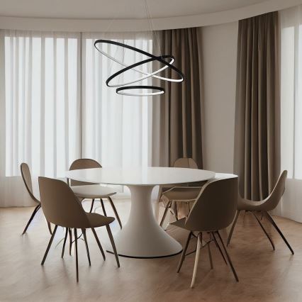 LED Lustr na lanku HOOP LED/93W/230V pr. 60 cm 4000K černá