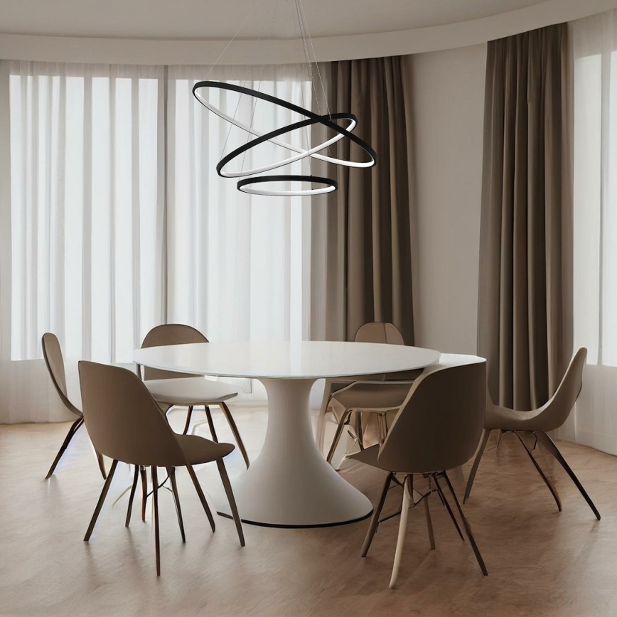 LED Lustr na lanku HOOP LED/93W/230V pr. 60 cm 4000K černá