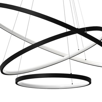 LED Lustr na lanku HOOP LED/93W/230V pr. 60 cm 4000K černá